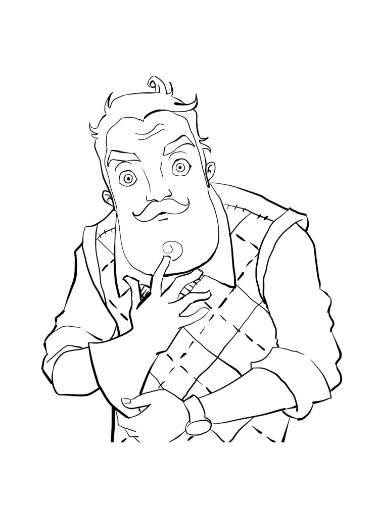 Online coloring book: Pensive neighbor coloring book
